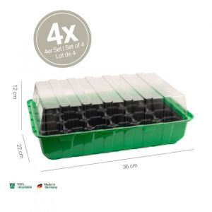 Lot de 4 mini-serres M - 36x22x13 cm - Romberg