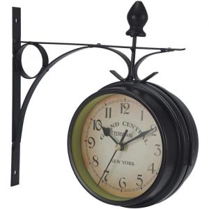 Horloge de gare double face Horloge murale rétro vintage Diamètre : 47 587