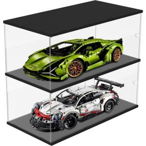 Vitrine Acrylique 2 &Eacute;tag&egrave;res 2 pour Lego Voiture 42115 42083 42096 - Rangement Anti-poussi&egrave;re