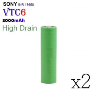 2PCS Accu 18650 VTC6 - 3000 mAh INR 3.7V Rechargeable Li-ion batteries