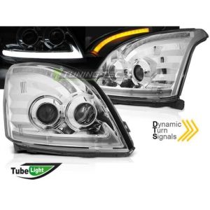 Paire feux phares Toyota Land Cruiser 120 03-09 TubeLight Led Chrome-33022230