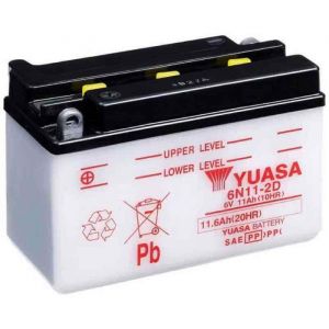 Batterie Yuasa pour Scooter Yamaha 80 CV BELUGA 1981 &agrave; 1987 6N11-2D / 6V 11Ah