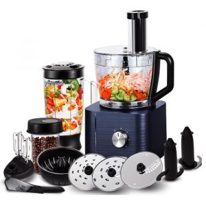 Robot multifonction Robot de cuisine11 en 1Blender presse agrumes double fouet p&eacute;trin spatule1100W3 Vitesses A+++3.2L
