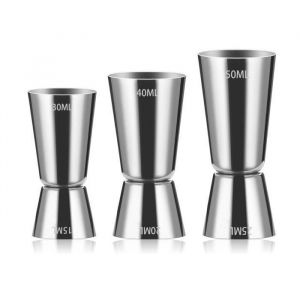 3 Pi&egrave;ces Doseur CocktailCocktail JiggerVerre doseur cocktailDoseur &agrave; alcool doubleCocktail DoseurMesure de mu VERRE A COCKTAIL
