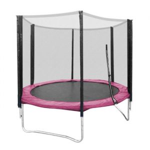 Trampoline pour Enfants  - XUANYU - Trampoline rond - Trampoline avec Toile de Protection - Cadre renforcé - Rose