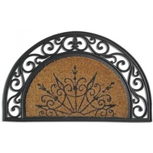 Tapis en coco Coral demi-lune - 45x75 cm