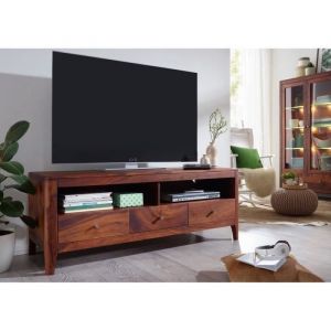 Meuble TV - Bois massif de palissandre huil&eacute; (Noisette) - Style moderne - BROOKLYN 16