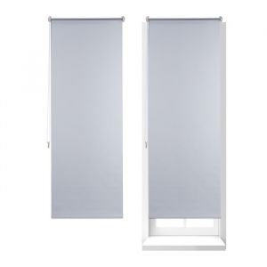 Store Enrouleur lot de 2 Thermique Chaînette latérale Fixation sans perçage 60 x 160 largeur tissu 56 cm blanc