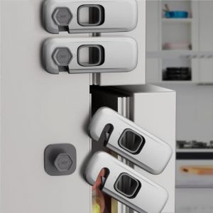 4 verrous de s&eacute;curit&eacute; enfant pour r&eacute;frig&eacute;rateurVerrou de s&eacute;curit&eacute; pour b&eacute;b&eacute;Fermetures darmoire de four de r&eacute;frig&eacute;rateur