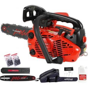 Kit Tron&ccedil;onneuse Elagueuse Thermique 25.4cm3 Guide 25cm + 2 Cha&icirc;nes + Accessoires