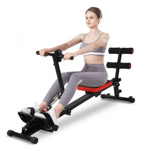 Rameur dappartement-12 niveaux de r&eacute;sistance hydraulique-avec moniteur LCD pour le fitness-Charge max 150 kg