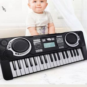 SALUTUYA Piano Clavier Enfant 37 Touches Portable et Educatif Jouet Instrument Musical Electronique pour Enfant Noir