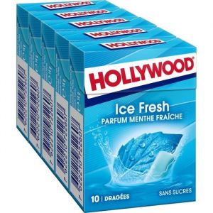 Chewing-gum - HOLLYWOOD - Menthe Poivrée 70G - Lot de 4 paquets - Haleine fraîche - Friandise
