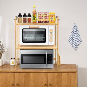 &Eacute;tag&egrave;re &agrave; &eacute;pices en bambou - YYIXING - 3 &eacute;tages - Contemporain - Design - A monter soi-m&ecirc;me - A poser au sol