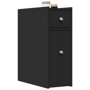 RemiseCommode à tiroirs - JMS - Armoire de salle de bain étroite avec roulettes noir MAISON2025 81159