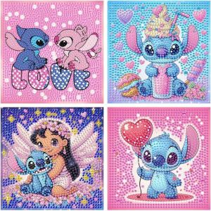 4 Pack 5D diamond painting stitch pour EnfantsKit DIY CompletBroderie Diamant Dessin Anim&eacute;Art Cr&eacute;atif pour D&eacute;coration