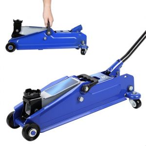 Cric Hydraulique Rouleur 3 tonnes - Levage Voiture SUV et Utilitaire 127-386 mm - Roues Pivotantes - Transport Facile