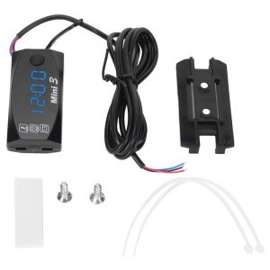 Compteur &eacute;lectronique LED &eacute;tanche 3 en 1 Thermom&egrave;tre Voltm&egrave;tre Horloge Num&eacute;rique de Moto