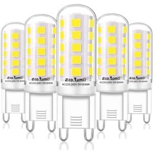 Ampoule G9 LED - 4W Equivalent 35W G9 Halog&egrave;ne 420LM Mini Lampe Blanc Froid 6000K Sans Scintillement AC220-240V Lot de 5