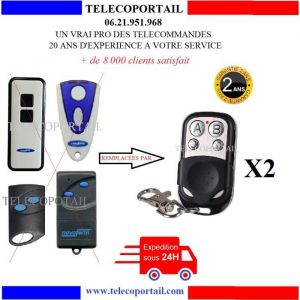 2 x TELECOMMANDE COMPATIBLE - NOVOFERM NOVOTRON 502 504 512 522 524 MNHS433 MCHS433 - LOT DE 2
