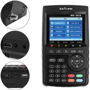 SATLINK WS-6916 HD Pointeur satellite DVB-S DVB-S2/MPEG-2 & MPEG-4 HDMI Satellite Finder
