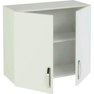 Meuble haut de cuisine 2 portes coloris blanc - Hauteur 70 x Longueur 80 x profondeur 35 cm