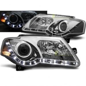 Paire de feux phares VW Passat B6 3C 05-10 Daylight led chrome-27362022