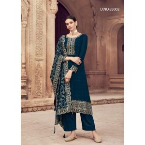Salwar Kameez Bleu Vert Nitya churidar robe indienne bollywood anarkali mariage brode dore