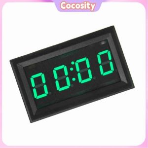 Cocosity Horloge de voiture &eacute;lectronique Montre De Voiture Lumineuse &agrave; LED Vertes &eacute;lectronique Digitale auto damenagement Vert