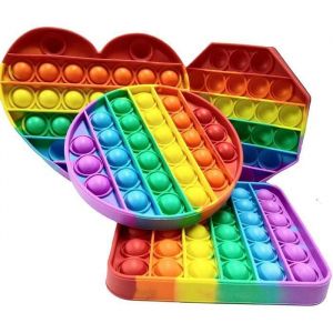 Fidget Toy Pop Push Pop Arc-en-Ciel Sensorielle Fidget Jouet Color&eacute; pour Anti-Stress Squeeze Sensory Toy pour Enfant HAND SPINNER