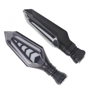 SALUTUYA Lumière LED de moto Clignotant LED pour motos feux de jour rétro-éclairage Double face pour véhicules 12V auto bloc