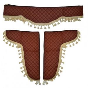 Rideaux d&eacute;coratifs de cabines de camion- Marron pour DAF VOLVO MAN SCANIA