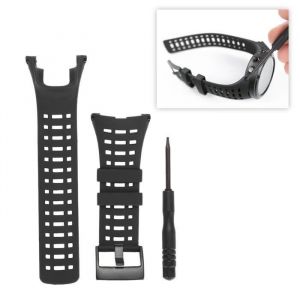 Zerodis Tbest accessoire de montre Bracelet de montre Bracelet de montre en caoutchouc noir pour montre Suunto Ambit 1/2/3 HB032