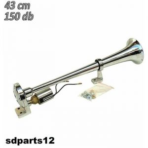 Klaxon 150db Pneumatique Chrome Trompe Air Pour Daf Scania Renault Man Camion