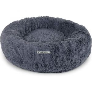 Panier Rond pour Chien Coussin pour Chat Panier Donut (60 cm diamétre extérieur Gris Clair)[430]