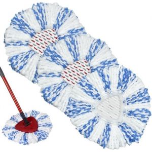 3 PCS Balai Serpillère Microfibre Remplacement - AQSACOKIYA - pour Vileda 3in1 Turbo EasyWring&Clean Spin Mop System (Bleu)