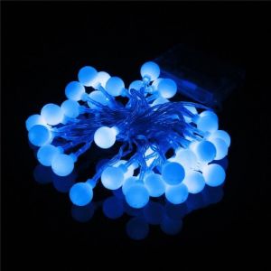 Guirlande lumineuse 4M 40LED boule a pile d&eacute;coration--LAVENT Bleu