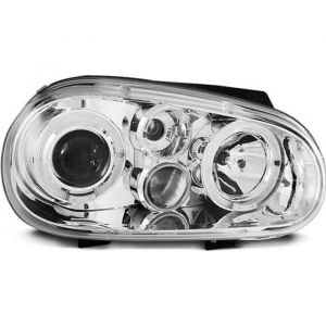 Paire de feux phares VW Golf 4 97-03 angel eyes chrome W65