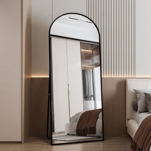 Miroir sur Pied Miroir RectangulaireMiroir de SolMiroir de maquillage ModerneMiroirs murauxMiroir Autoportant Noir180x80 cm