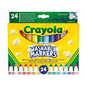 Crayola -24&nbsp;marqueurs lavables Pointe Maxi Assortis pour l&eacute;cole et Temps Libre Couleur 58&nbsp;?&nbsp;6570 - 58-6570