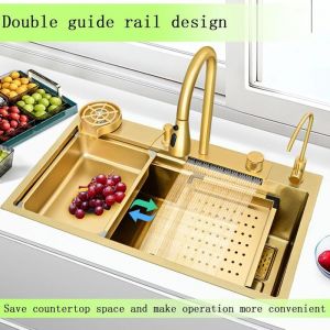 Evier cuisine 1 bac robinet de cuisine evier multifonction  douchette evier cuisine 2 bacs bac inox evier dor&eacute; lavabo cuisine