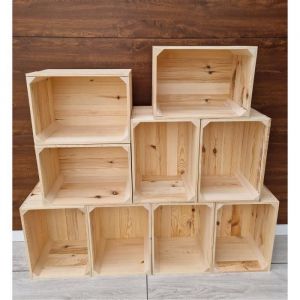 PYXIDAS Lot de 9 Caisses en bois pour le stockage lorganisation et la décoration intérieure