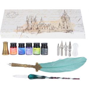 Coffret de stylos de calligraphie stylo plume &agrave; encre en verre avec pointe rempla&ccedil;able coffret cadeau