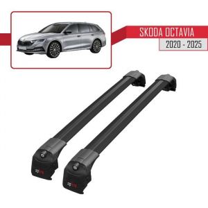Pour Skoda Octavia (NX) 2020-2025 Barres de Toit ACE-2 Railing Porte-Bagages de voiture / Noir