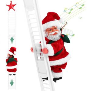 D&eacute;coration de No&euml;l - KZQ - P&egrave;re No&euml;l grimpant - Musicale - 71 cm - &Eacute;chelle ajustable 715 cm