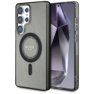 Coque Guess avec logo imprim&eacute; strass et MagSafe pour Samsung Galaxy S25 Ultra (noir)