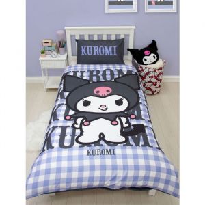 Ensemble housse de couette et taie d&rsquo;oreiller Hello Kitty Kuromi Rebelle
