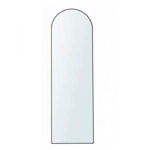 Miroir Int&eacute;gral 160 x 50 cm sur Pied Grand Miroir &Agrave; Poser au Sol Cadre en Alliage d&rsquo;Aluminium Verre Tremp&eacute; Noir d&rsquo;Encre