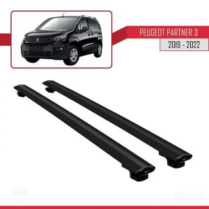 Barres de toit - Peugeot - Partner 2019-2023 - BASIC Modèle - Noir - Aluminium