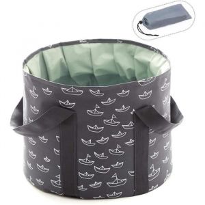 25L Camping &Eacute;vier Seau Pliable Bol Pliable Lave-Vaisselle Grand Seau Pliable Seau  Pliant Lavabo pour Voyage en Plein Air Gris